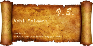 Vahl Salamon névjegykártya